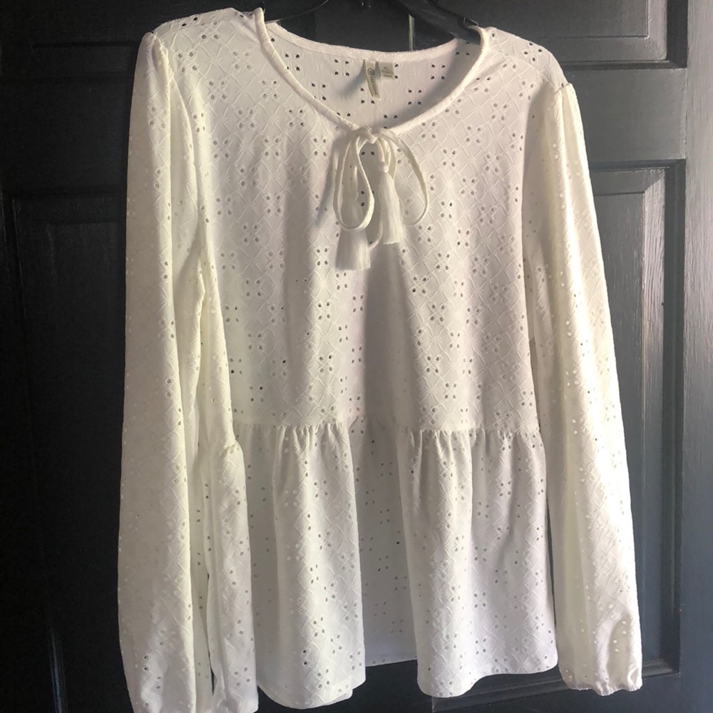 Cream ladies long sleeve top